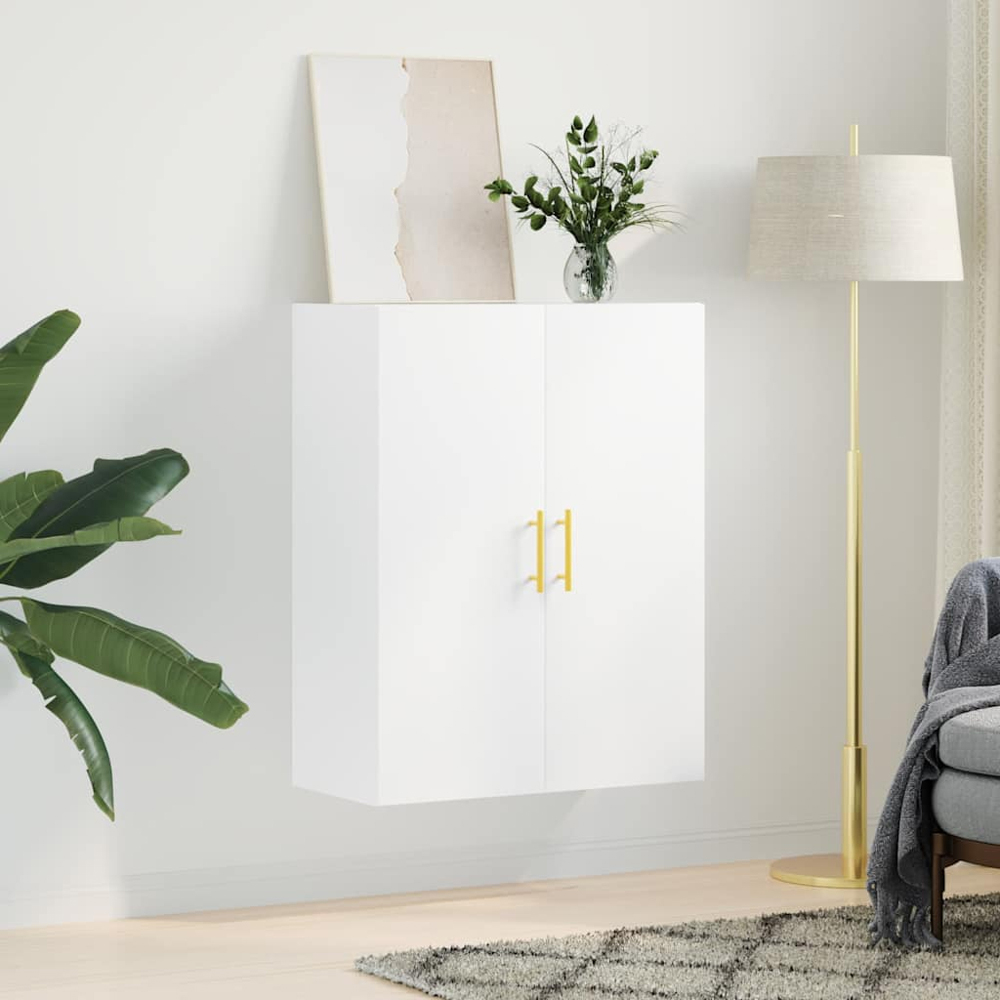 vidaXL 2 Door White Wall Mounted Slim Storage Cabinet Image 9