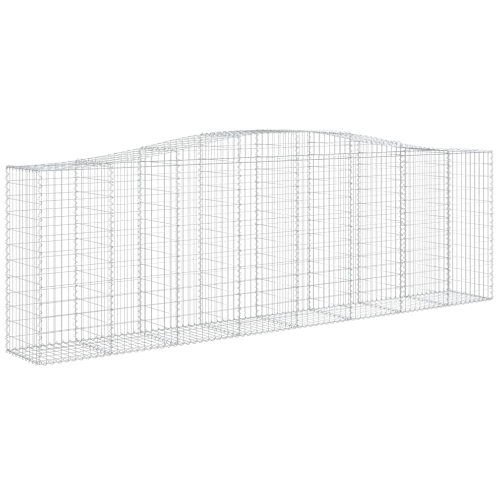 vidaXL Silver Galvanised Iron Arched Gabion Basket 400 x 50 x 120/140cm 9 Pack Image 1