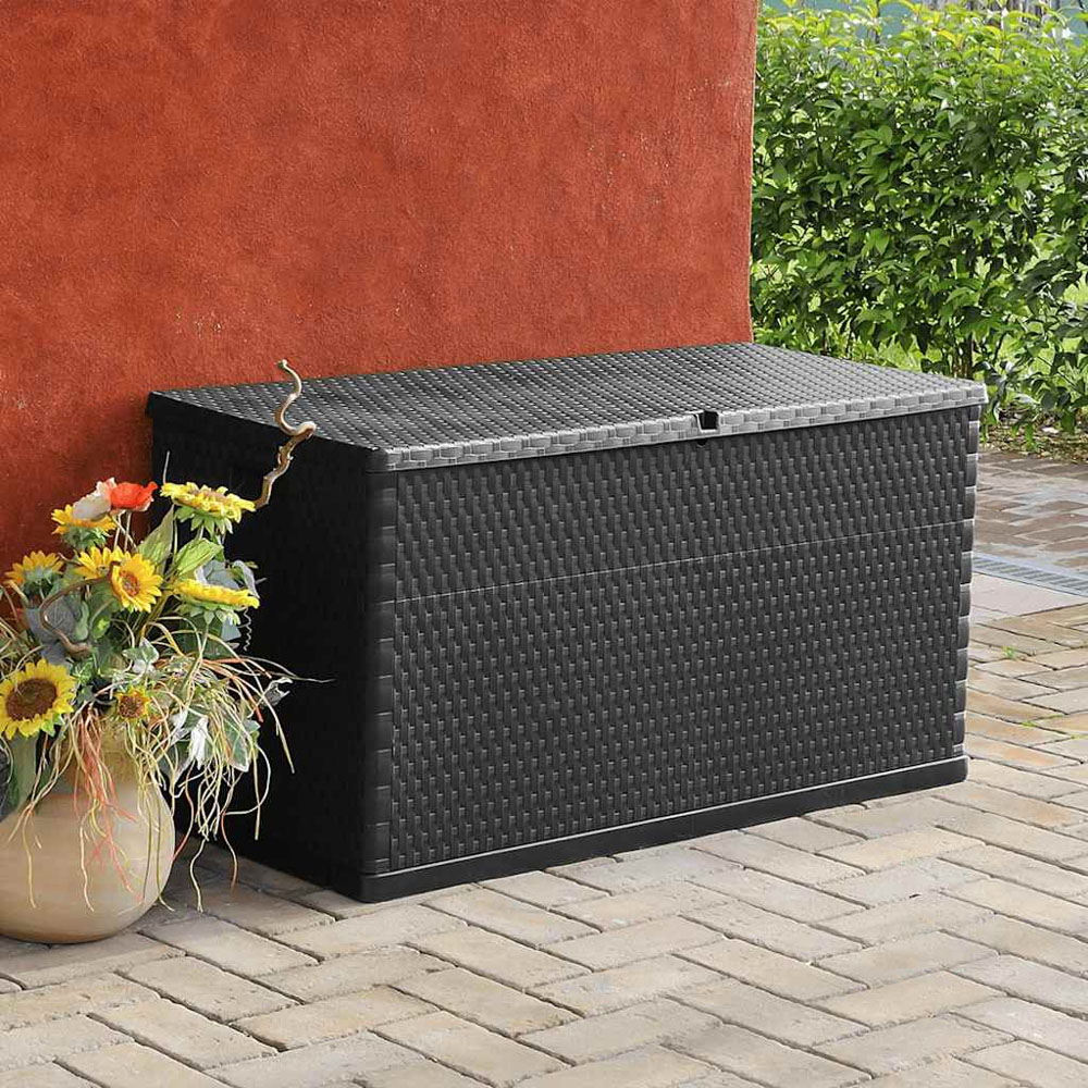 vidaXL 63 x 120 x 56cm Anthracite Polypropylene Garden Storage Box Image 6