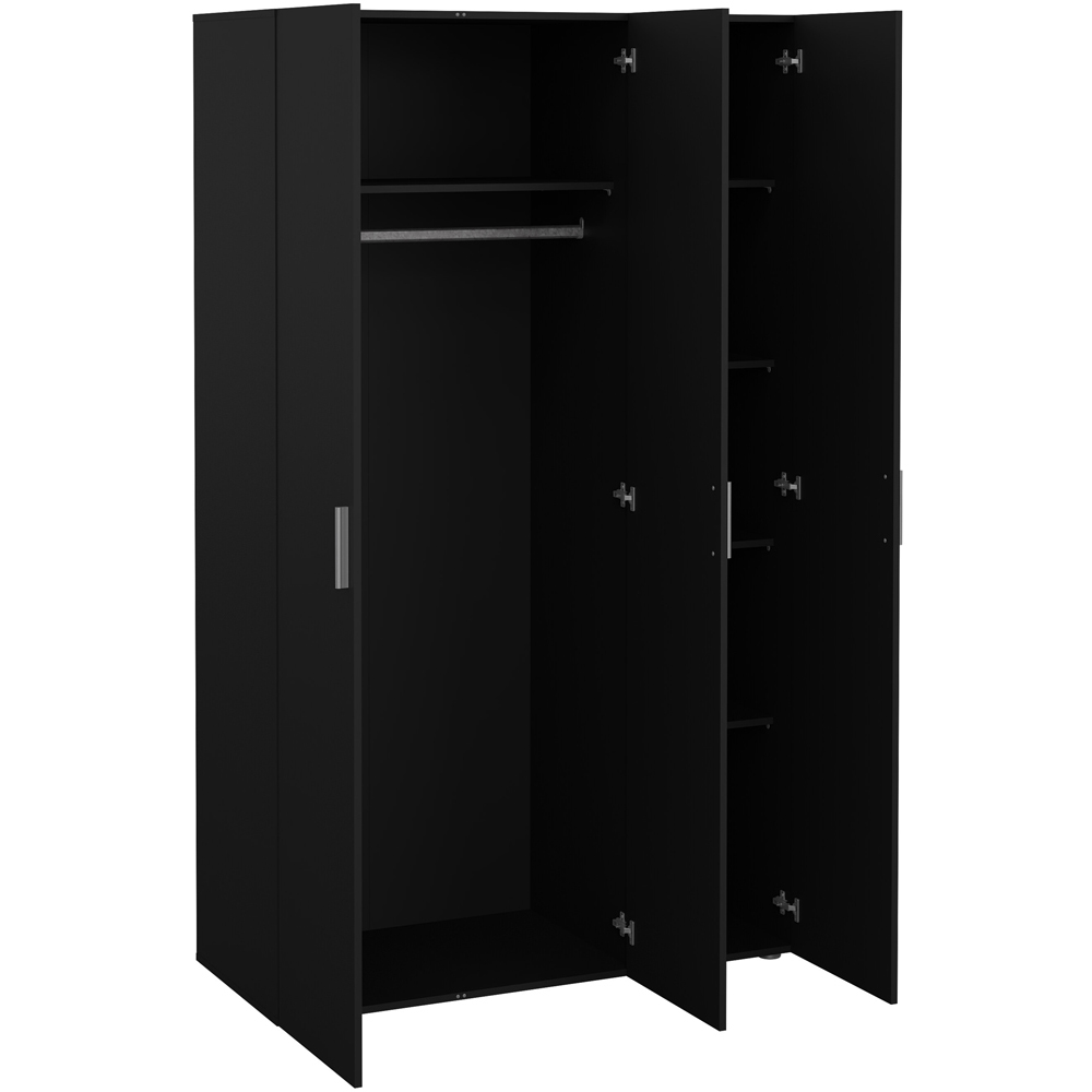 Florence 3 Door Black Wardrobe Image 4