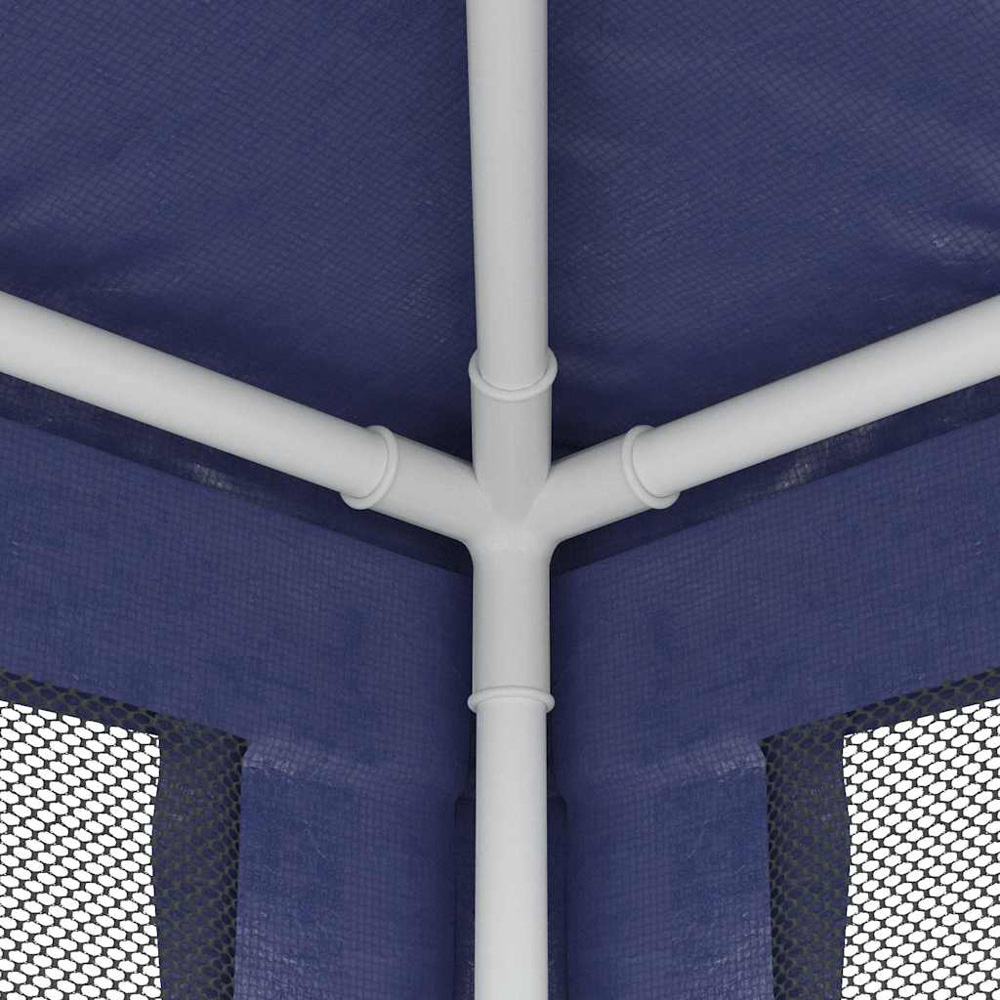 vidaXL 3 x 3m Blue Party Tent with 4 Mesh Sidewalls Image 6