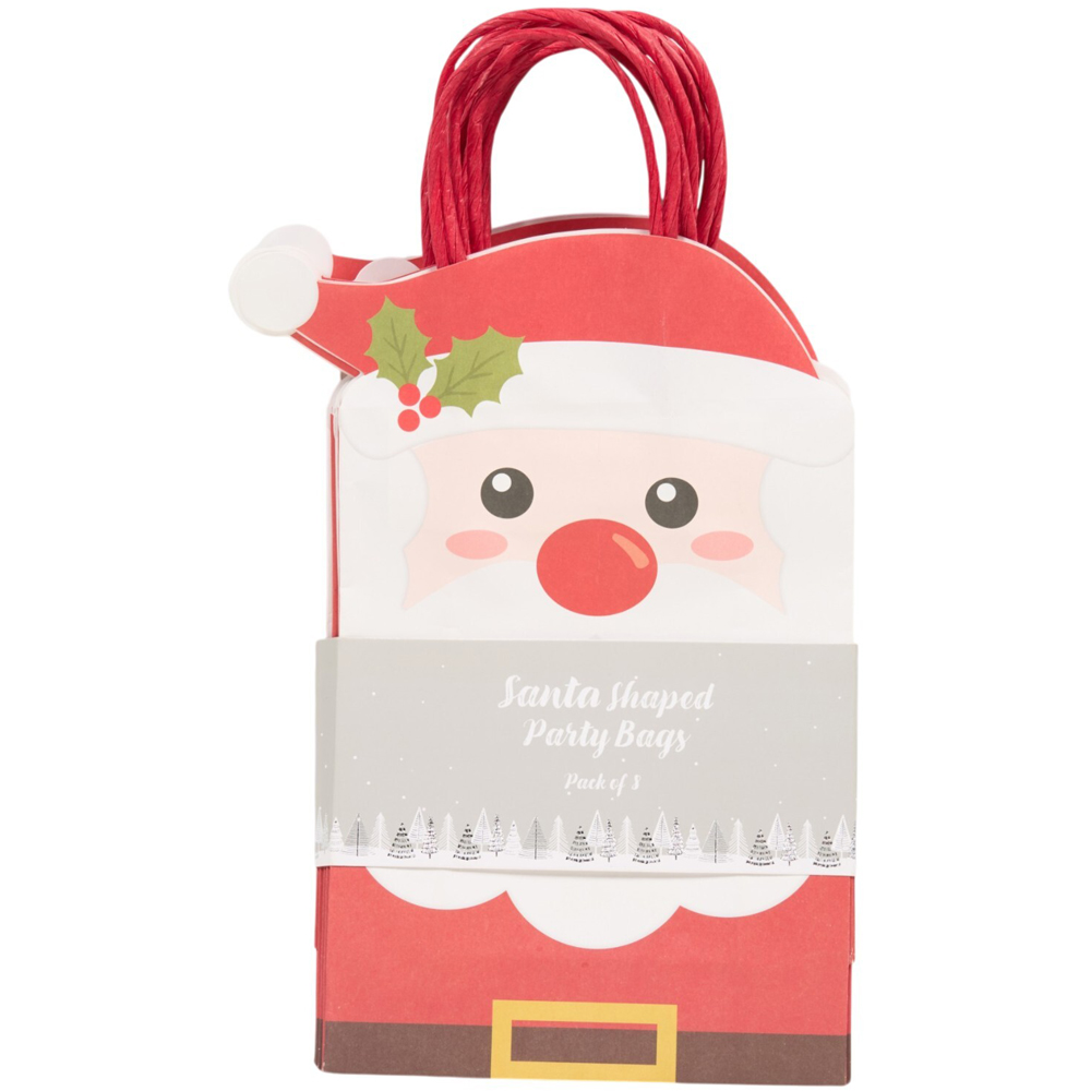 Pack of 8 Santa or Reindeer Shaped Party Bags Image 2