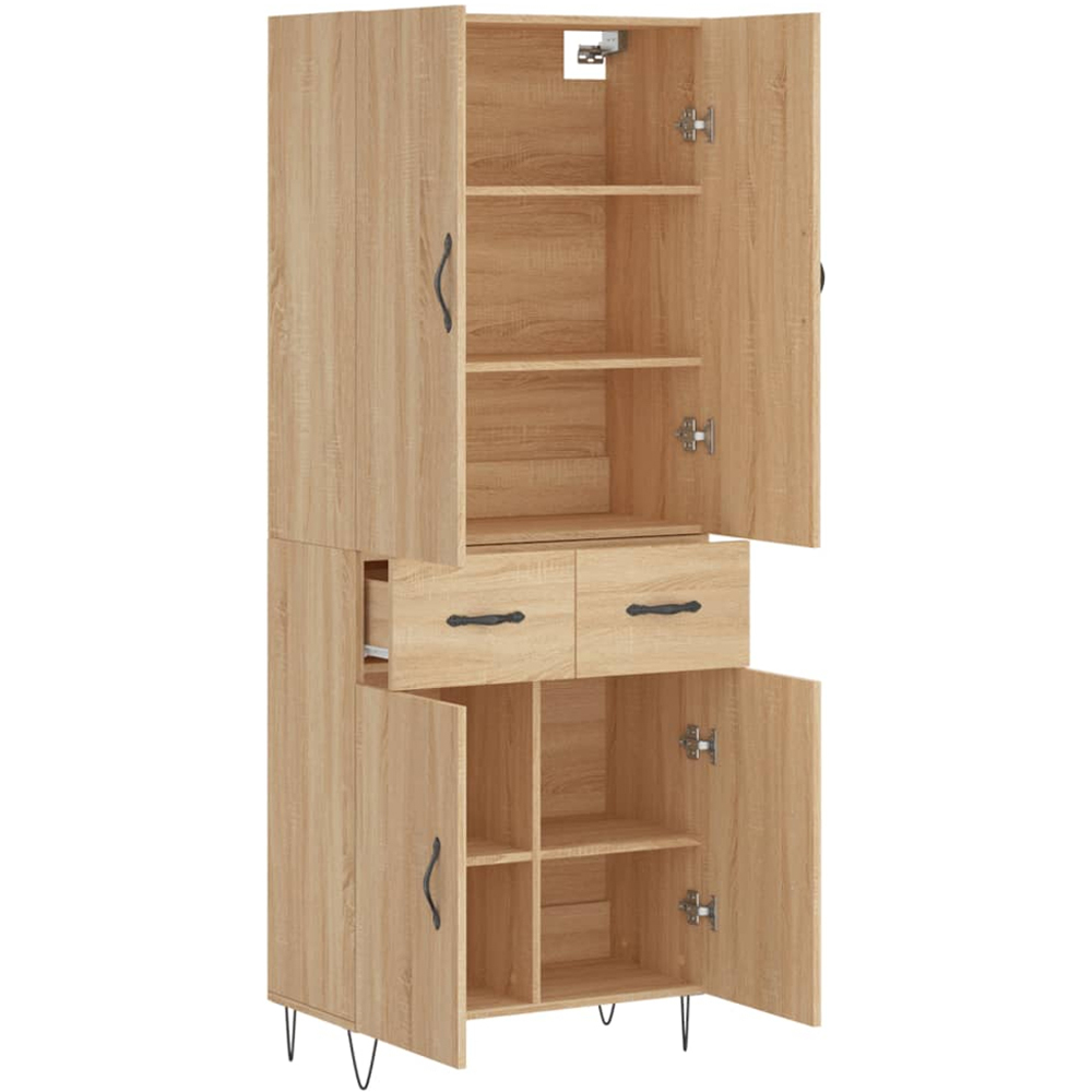 vidaXL 4 Door 2 Drawer Sonoma Oak Highboard Image 4