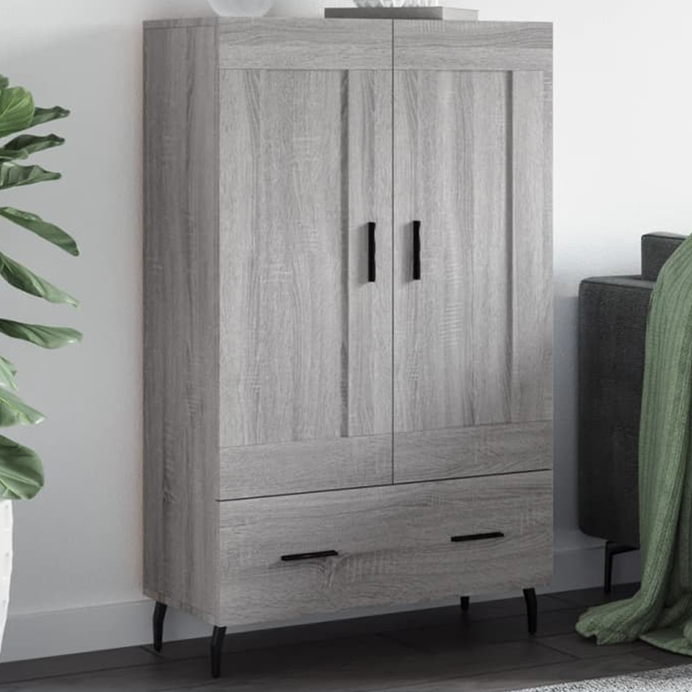 vidaXL 2 Door Single Drawer Grey Sonoma Highboard Image 1