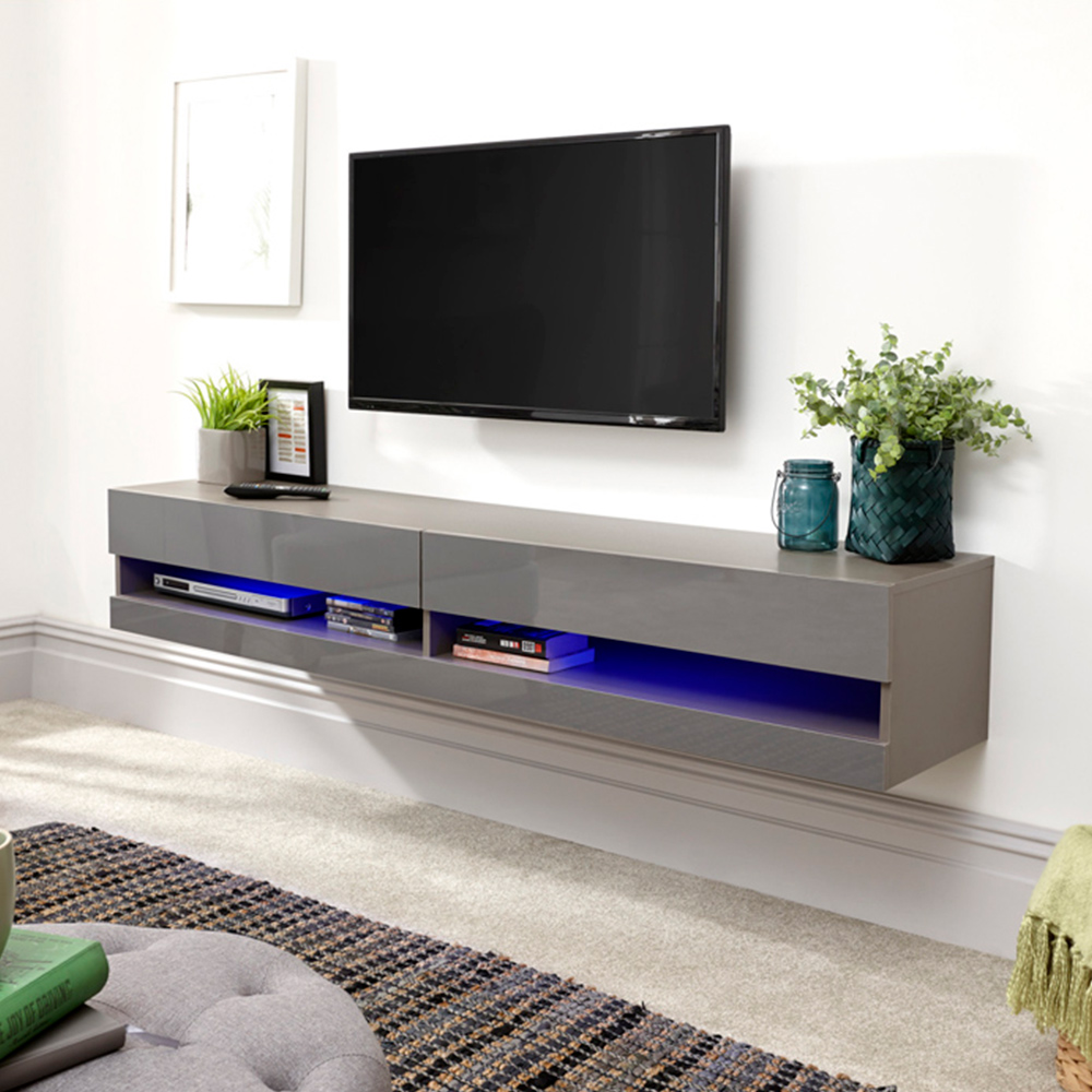 GFW Galicia Grey Large Wall TV Unit with LED Image 3