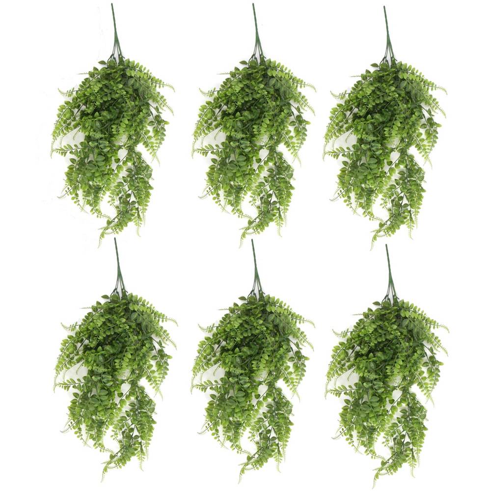Leaf Green Pothos Hanging UV and Fire Resistant Artificial Plant 85cm 6 Pack Image 1