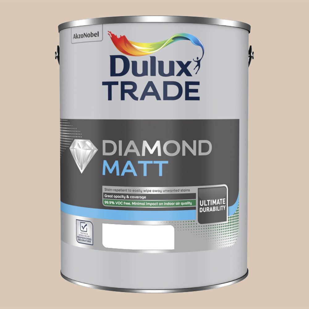 Dulux Trade Caramel Latte Walls and Ceilings Diamond Matt Paint 5L Image 2