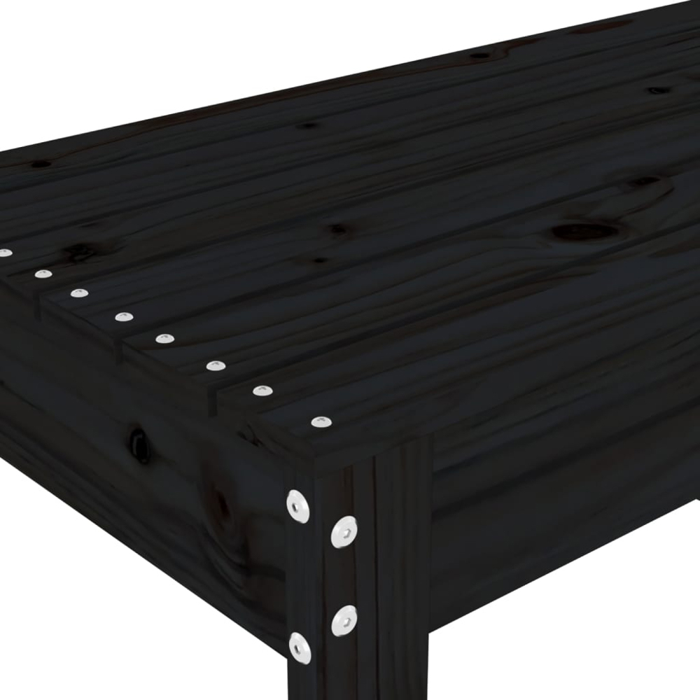 vidaXL Black Solid Pine Wood Slatted Garden Bench 80 x 38 x 45cm Image 6