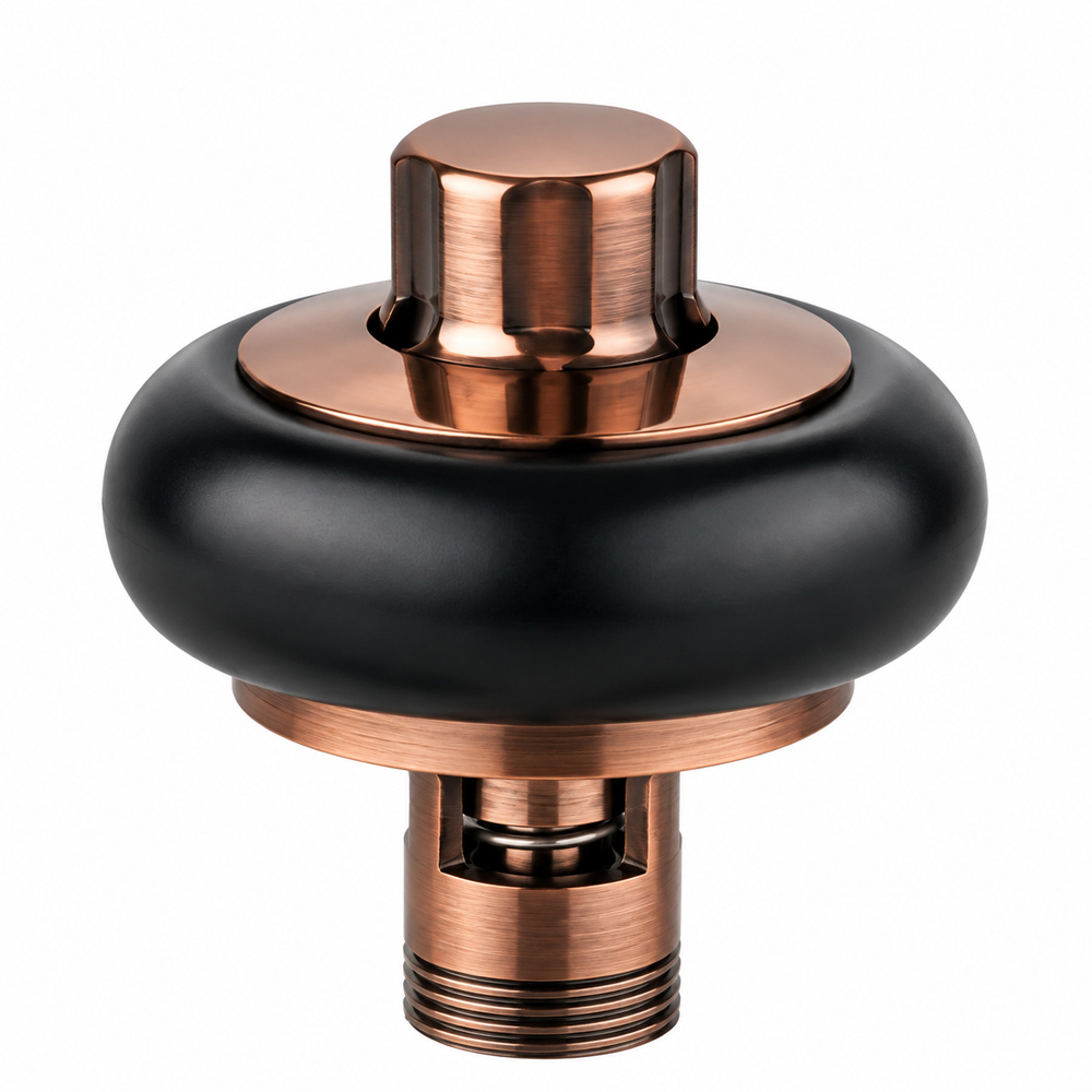 Go Bathrooms Ria Antique Copper Wooden Head Corner Radiator Valves Set 15mm Image 3