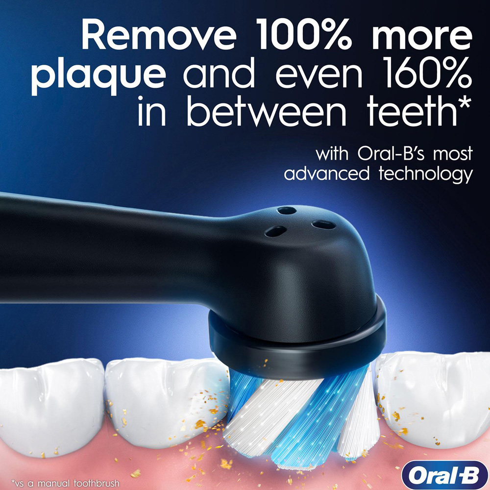 Oral-B iO4 White Electric Toothbrush with 4 Mode and 8 Cross Action Black Refill Head Image 5