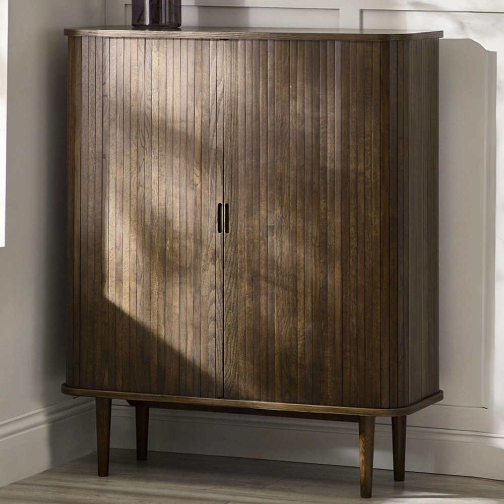 Julian Bowen Arya 2 Door Dark Oak Effect Drinks Cabinet Image 1