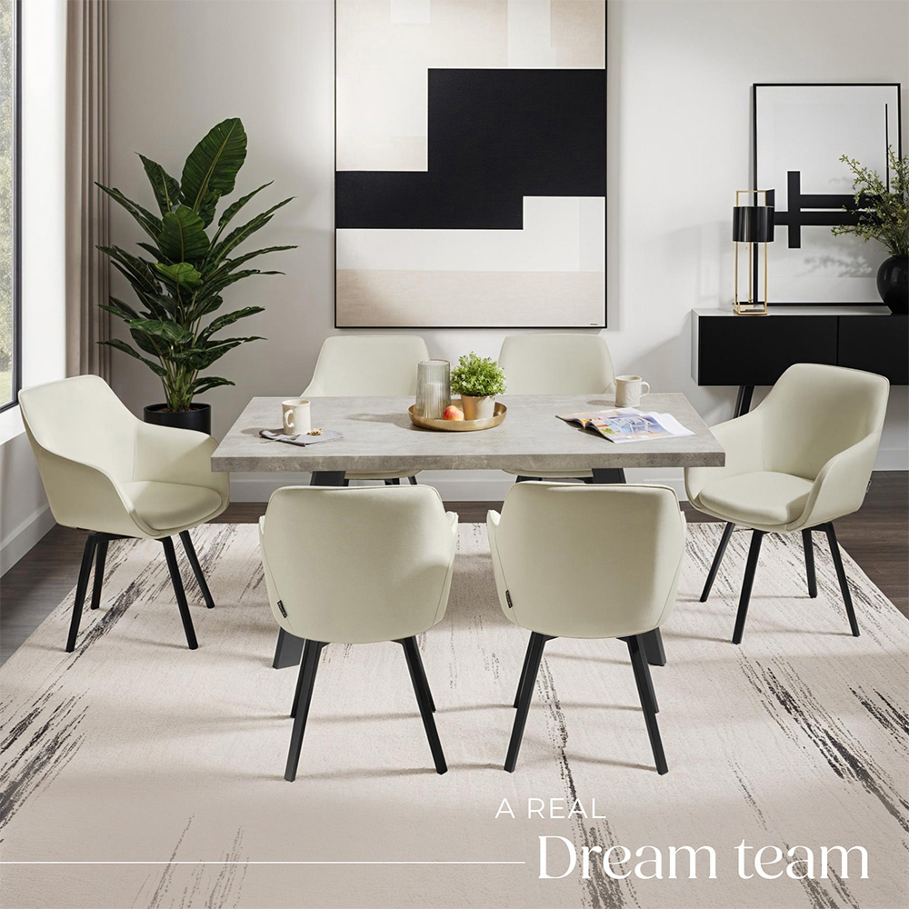 tectake Alicon Set of 2 Greige Dining Chair Image 4
