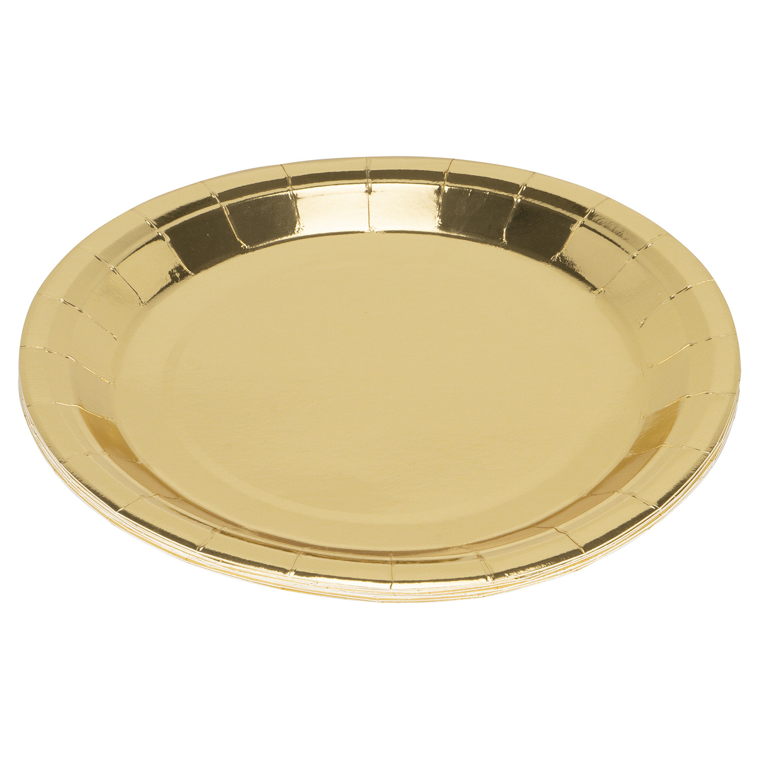 Metallic Gold Paper Plates 10 Pack Image