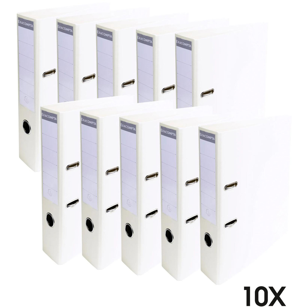 Exacompta PremTouch A4 White PVC Level Arch File 10 Pack Image 8