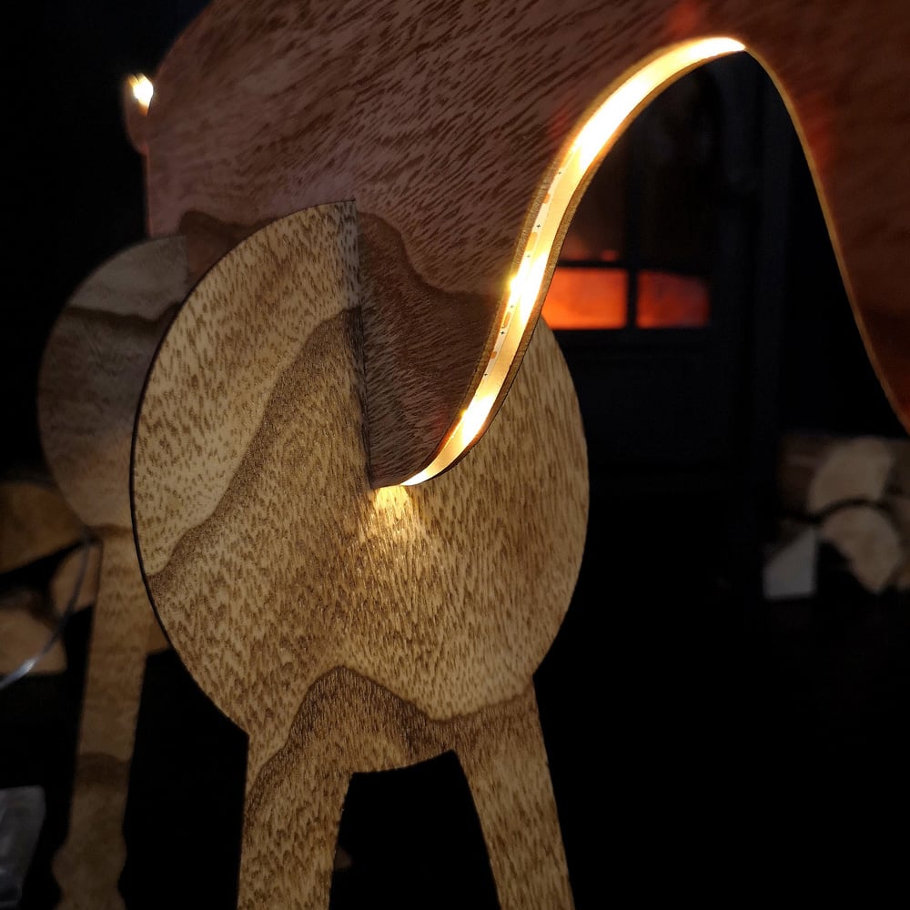 Samuel Alexander 3D Wooden Reindeer LED Christmas Decoration Image 4