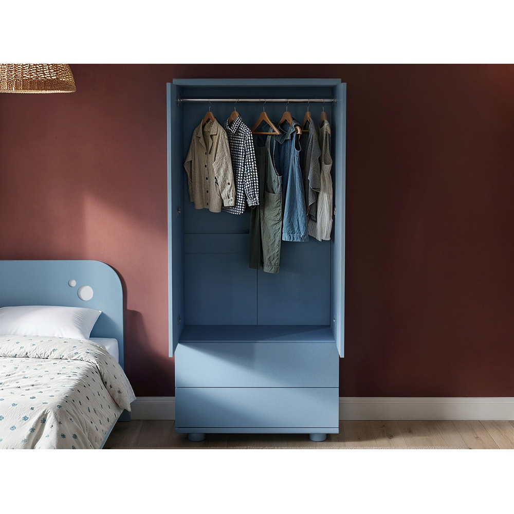 Flair Livana 2 Door 2 Drawer Blue Wardrobe Image 6