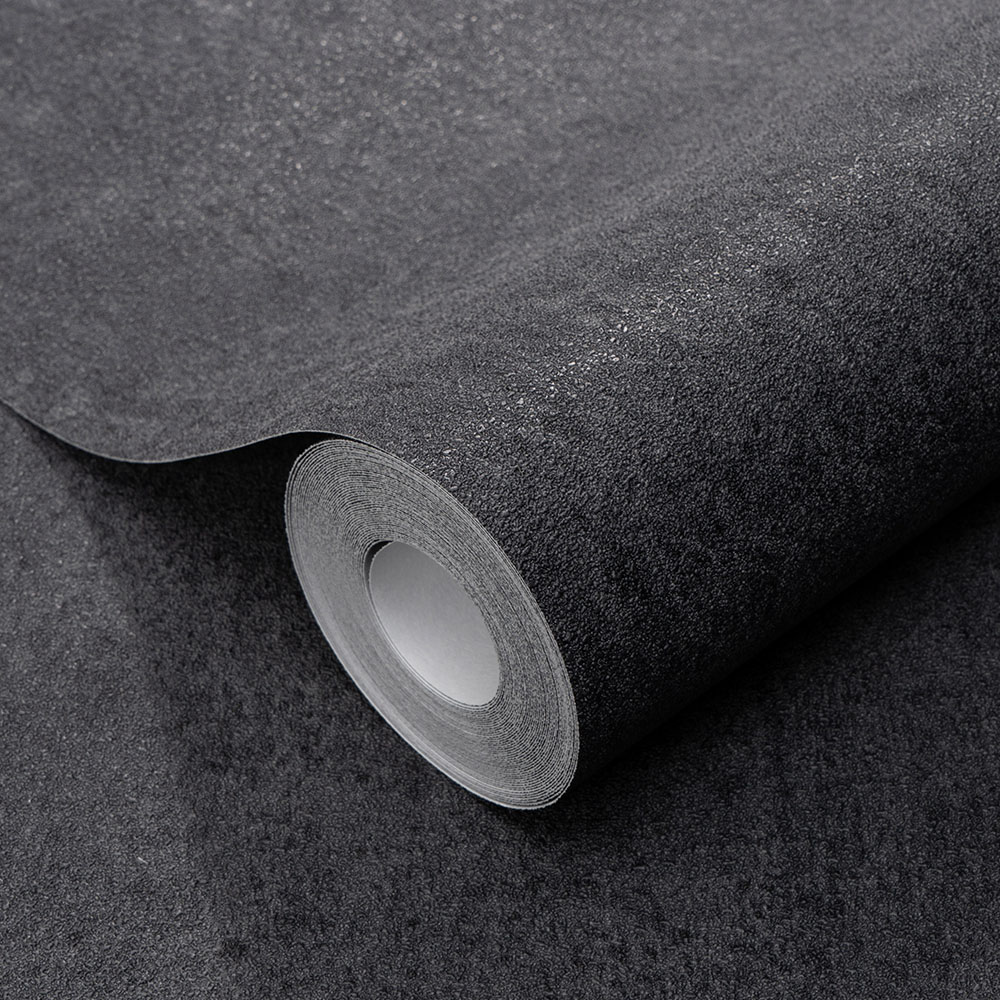 Erismann Savannah Textured Plain Non Woven Black Wallpaper Image 2