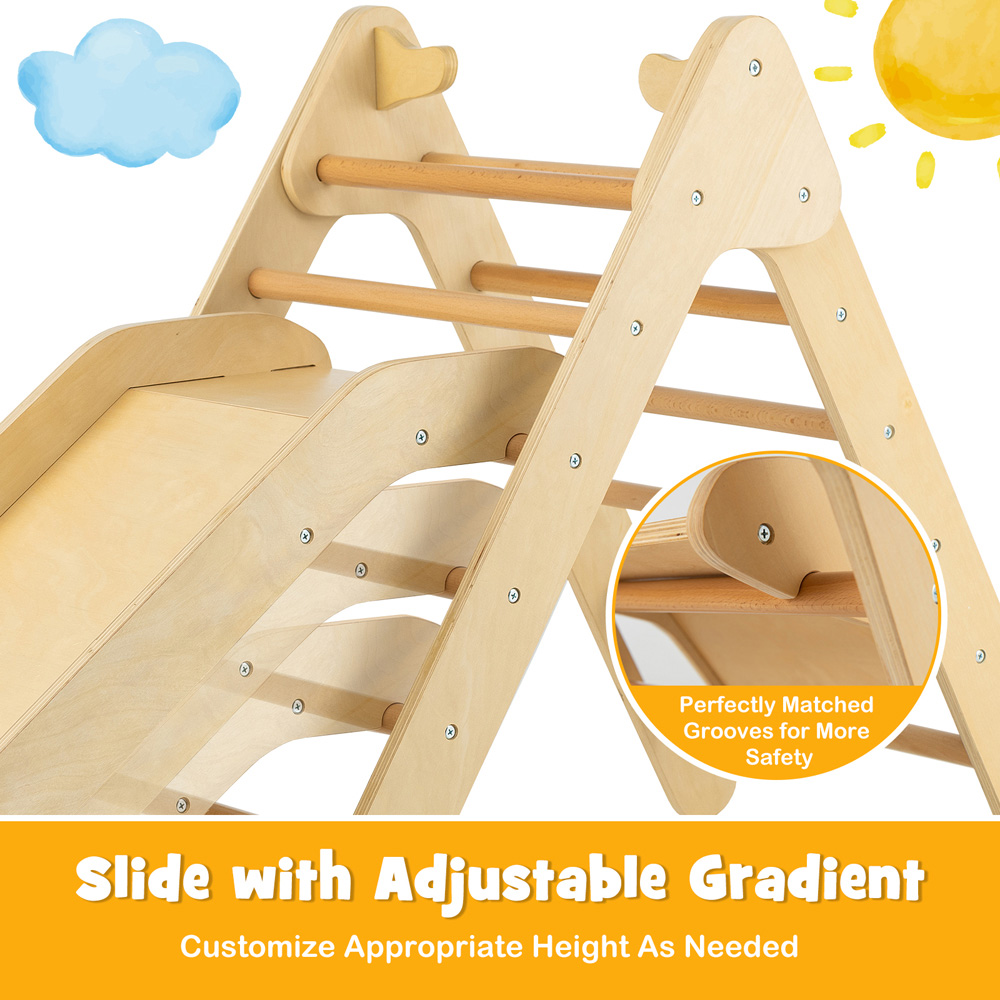 Costway Kids 2 in 1 Triangle Toy with Adjustable Slide Image 4