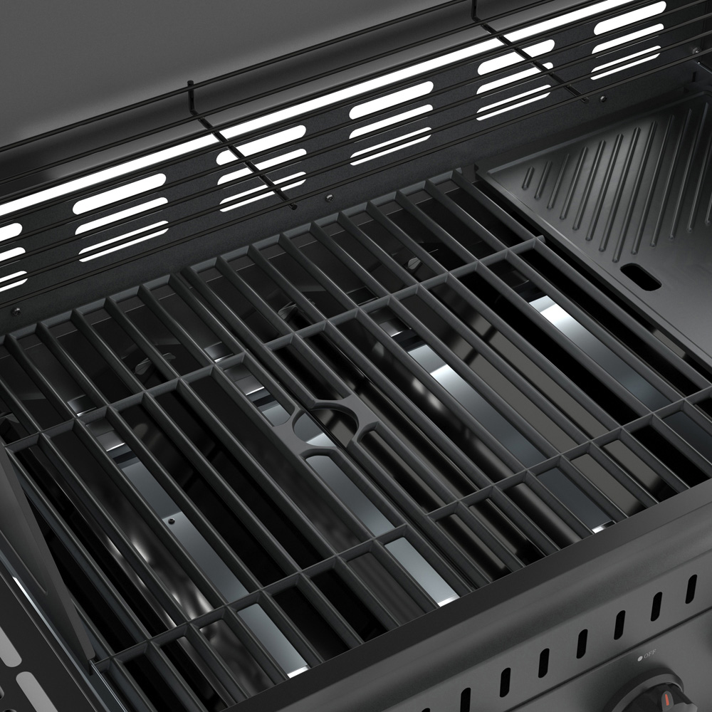Ottimo 420 6 Burner Matt Grey and Black Gas BBQ with Side Burner Image 5