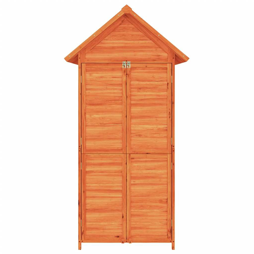 vidaXL 2.9 x 1.7ft Brown Wooden Apex Garden Tool Shed Image 2
