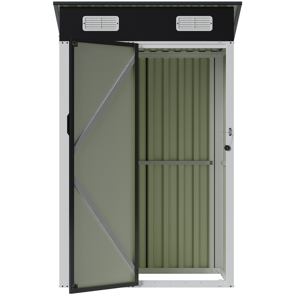 Living and Home 4 x 3ft Black Pent Quick Assembly Metal Garden Storage Shed Image 7
