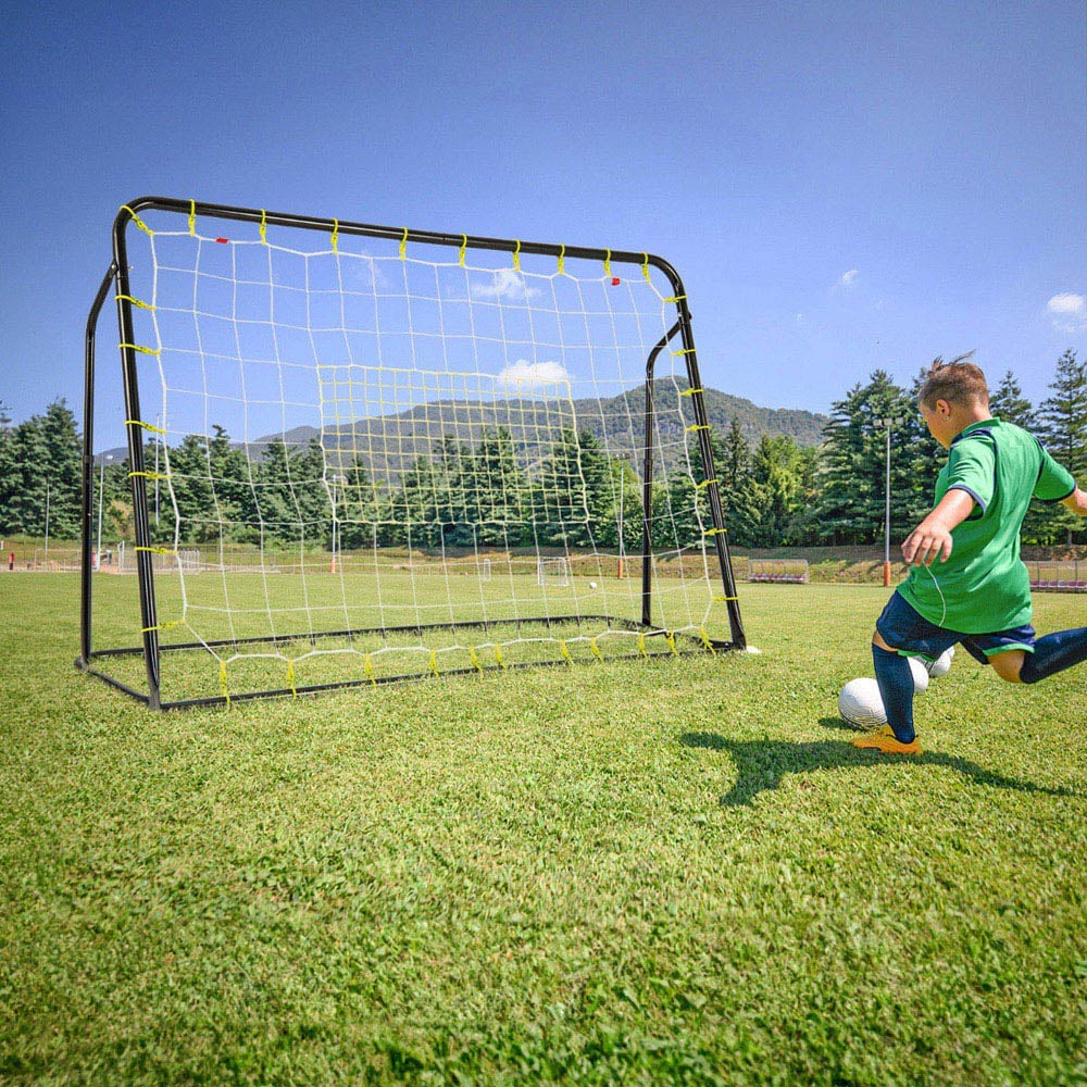 Costway 2 in 1 Black Kids Soccer Rebounder and Goal Image 2