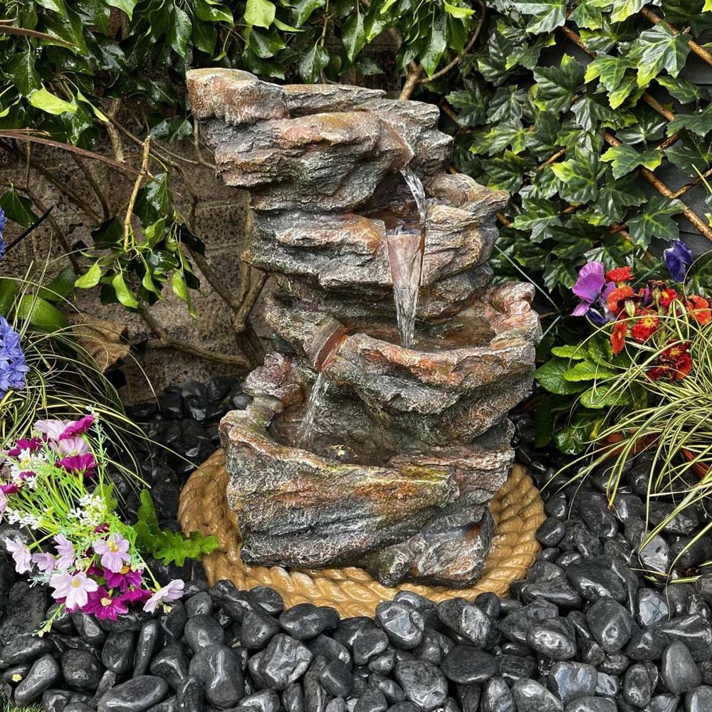 Tranquillity Dacite Solar Powered LED Water Feature Image 2