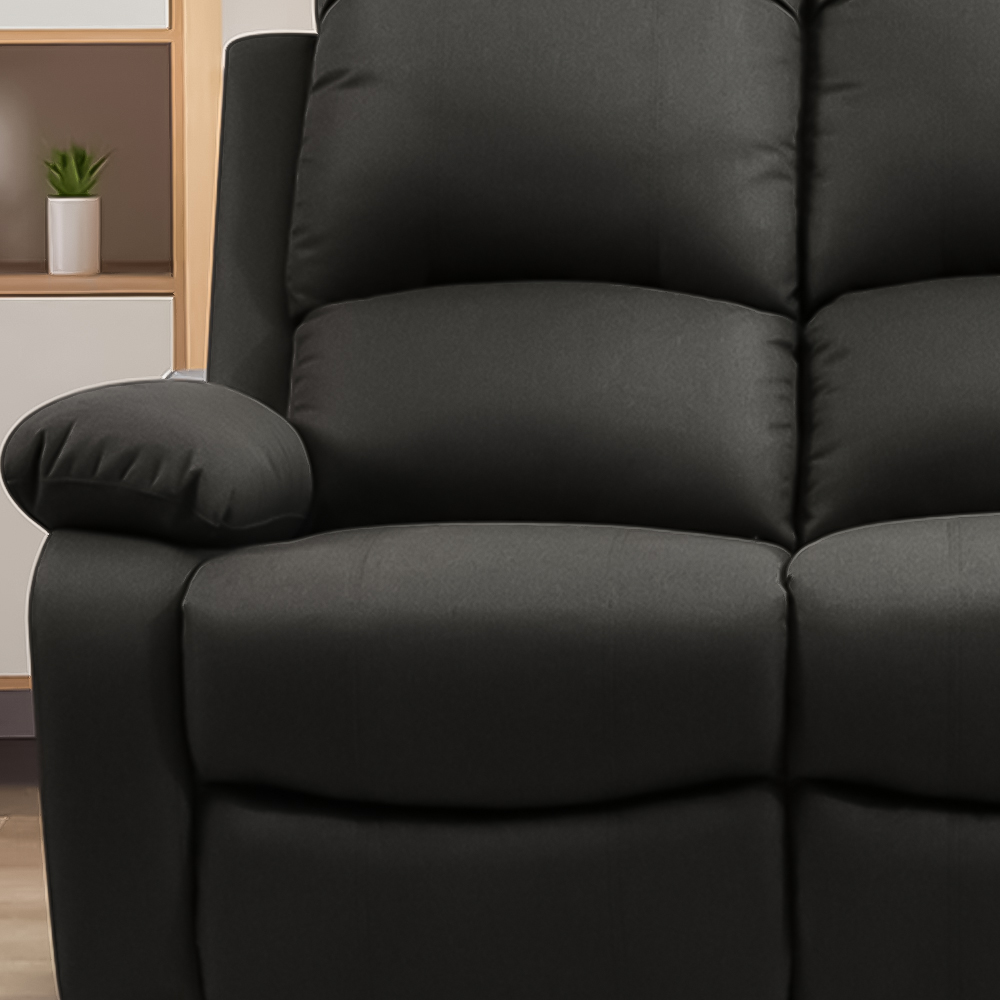 Brooklyn Luxury 2 Seater Dark Grey Linen Manual Recliner Sofa Image 2