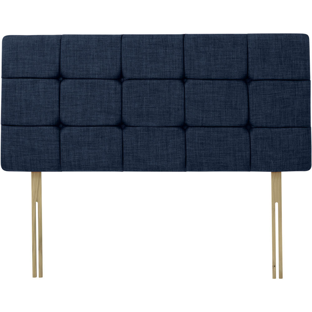 Bedmaster Small Double Midnight Linen Pearl Squared Headboard Image 2