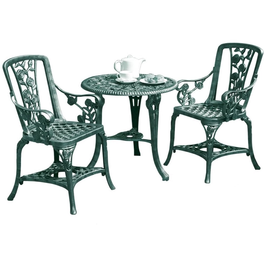 Garden Gear 2 Seater Verdigris Rose Bistro Set Image 2
