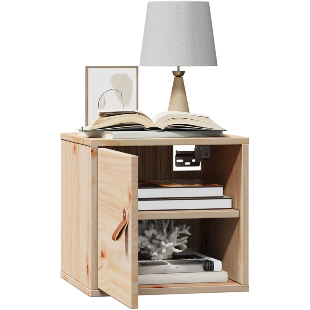 vidaXL Single Door Brown Solid Pine Wood Wall Cabinet Image 3