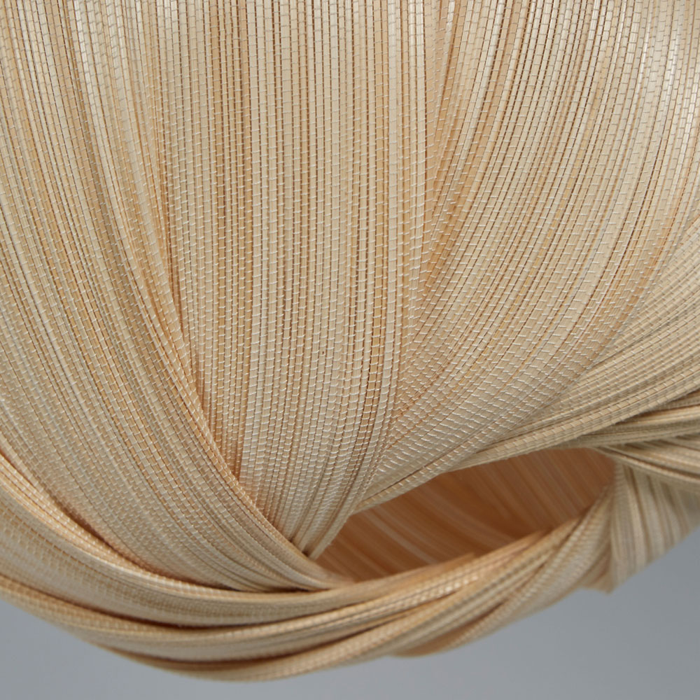 Lighting Collection Tusk Natural Bamboo Ceiling Lamp Shade 30cm Image 4