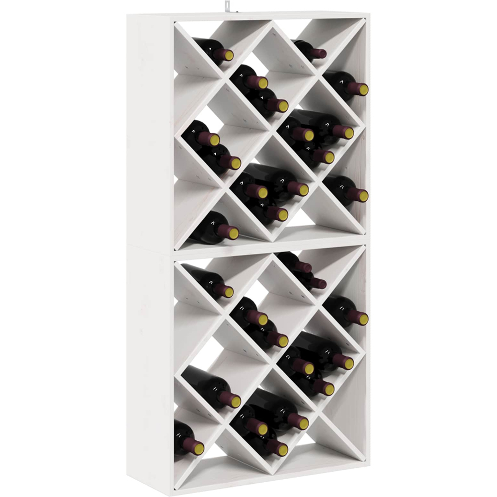 vidaXL 12 Shelf White Freestanding Wine Rack Set of 2 Image 5
