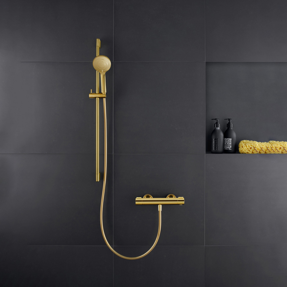 Duravit Polished Gold Shower Rail 900mm Image 4