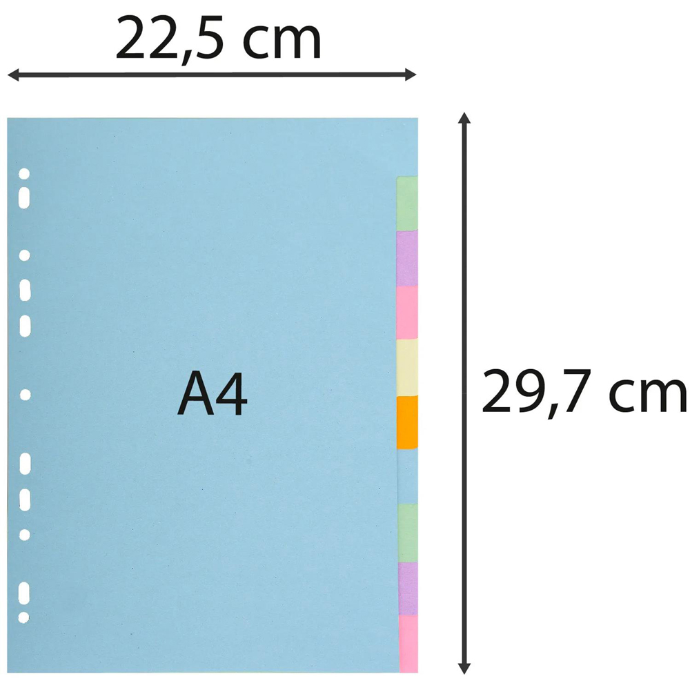 Exacompta Forever A4 10 Section Pastel Assorted Colour Divider 25 Pack Image 3