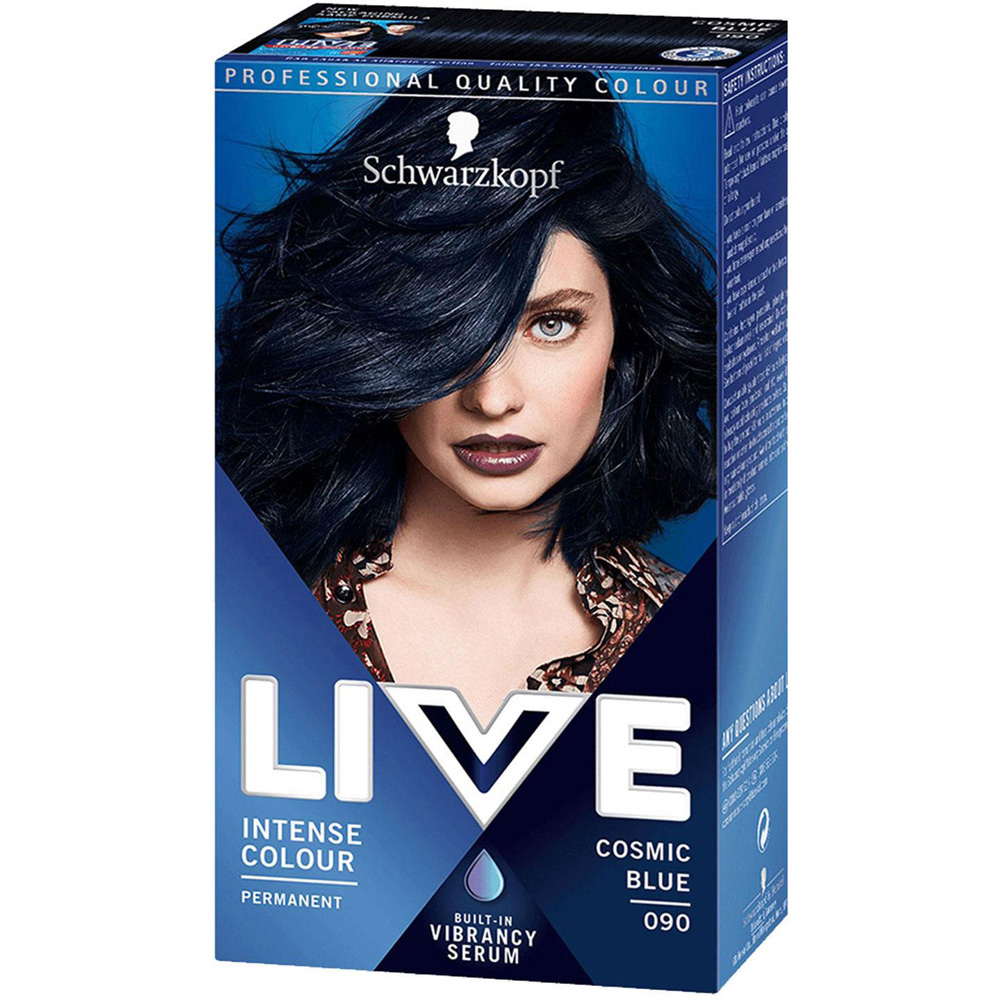 Schwarzkopf Live Intense Colour Cosmic Blue 090 Permanent Hair Dye Image 3