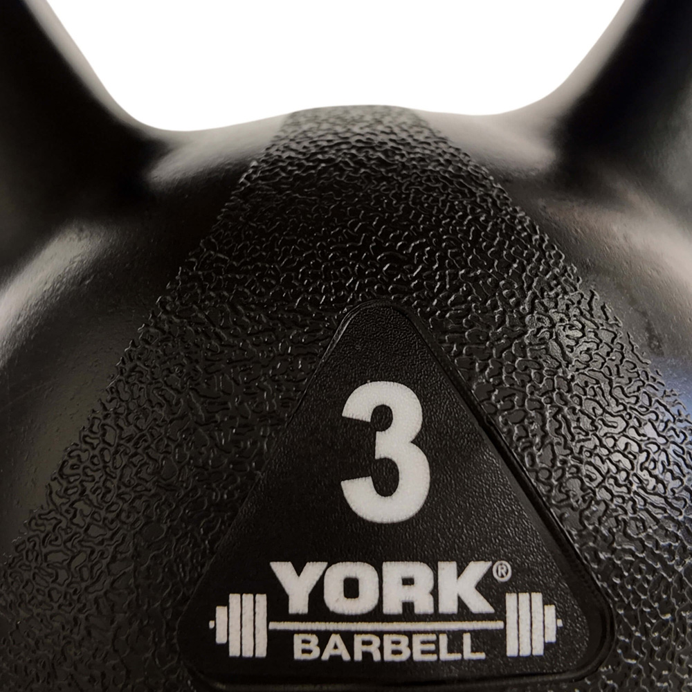 York Black Vinyl Kettlebell Set 3 Pack Image 9
