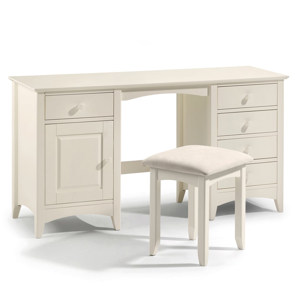 Julian Bowen Cameo Single Door 5 Drawer Stone White Dressing Table Image 4