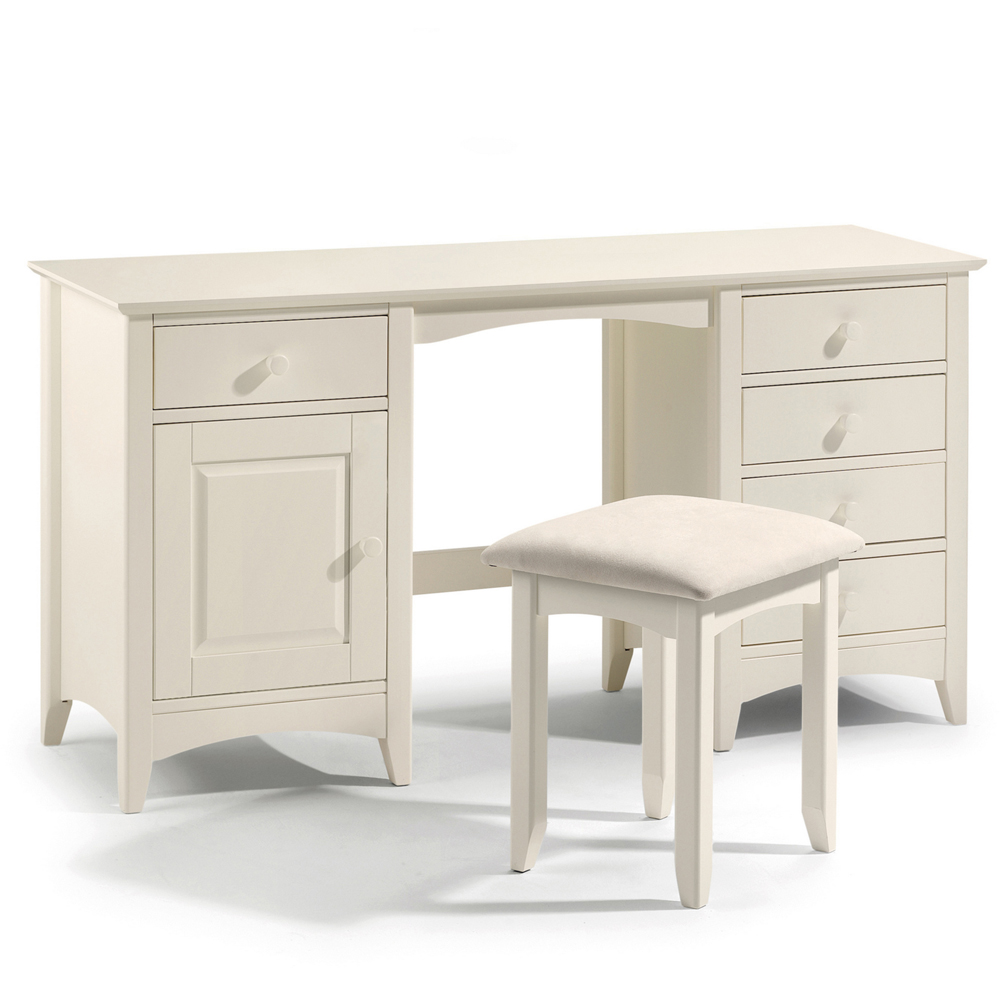 Julian Bowen Cameo Stone White Lacquered Dressing Table Stool Image 3