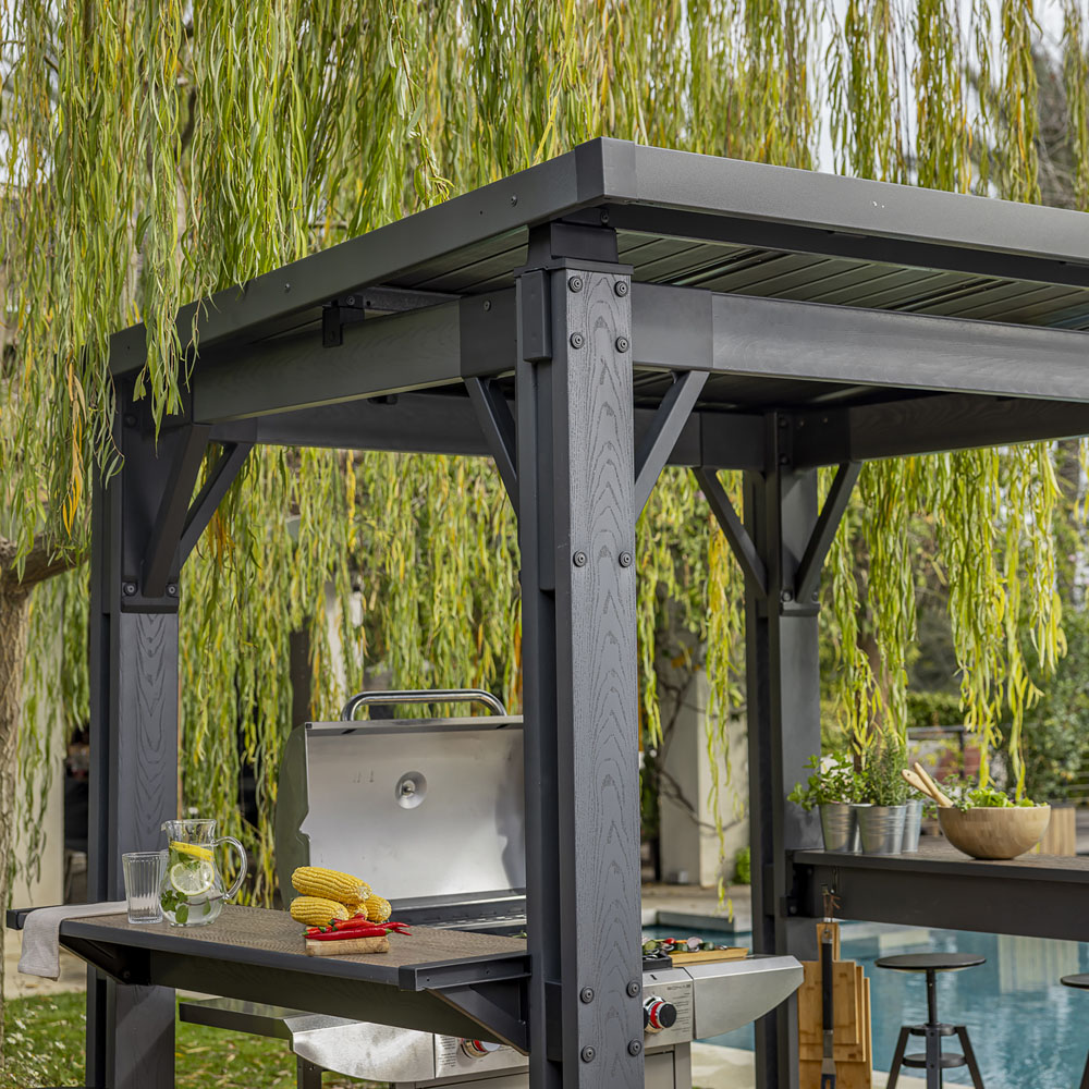 Keter Signature 2.5 x 2m Grey Ashwood Grill Gazebo Image 3