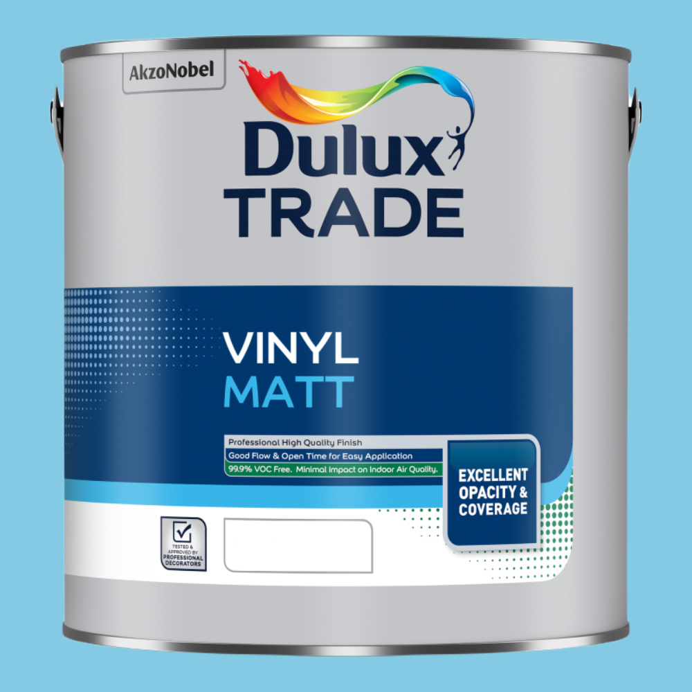 Dulux Trade Delft China Walls and Ceilings Vinyl Matt Paint 2.5L Image 2
