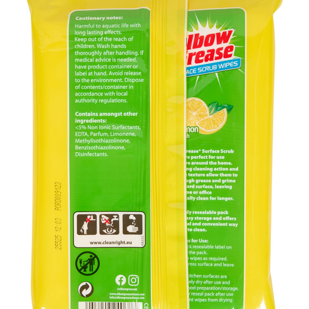 Elbow Grease Surface Scrub Wipes 24pk - Lemon Fresh Image 3