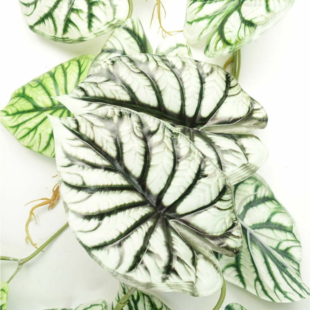 Leaf Trailing Light Alocasia Dragon Scale Hanging Artificial Plant 4ft Image 2