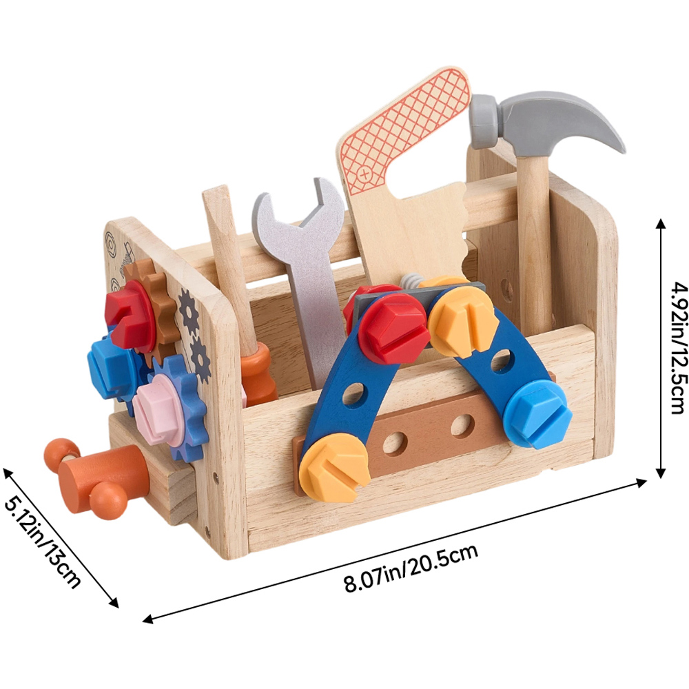 H&O Direct Kids Wooden Repair Pretend Play Tool Set Image 6