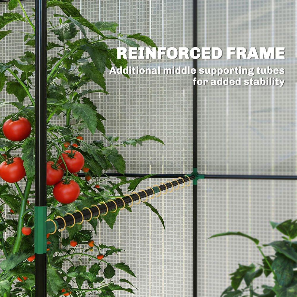 Outsunny White 6.5 x 4.5ft Walk-In Greenhouse with Mesh Windows Image 7