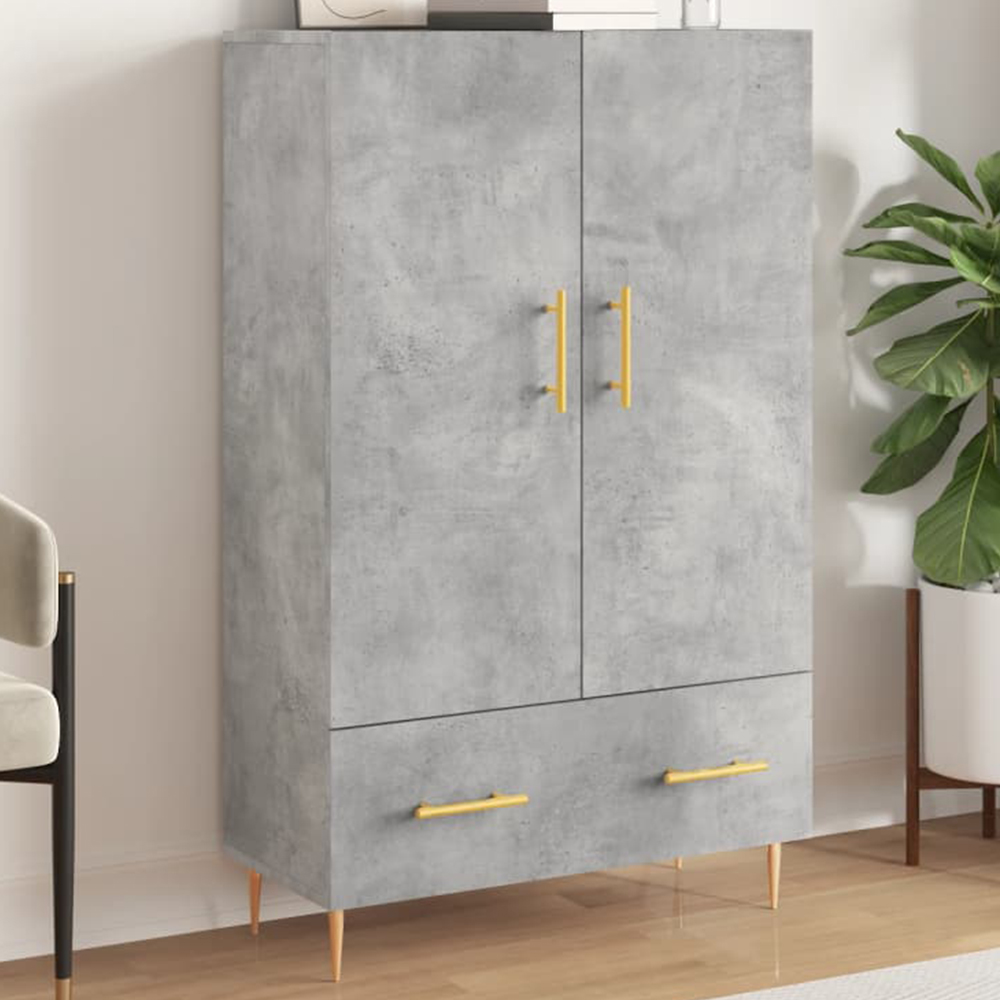 vidaXL 2 Door Single Drawer Concrete Grey Highboard Image 1