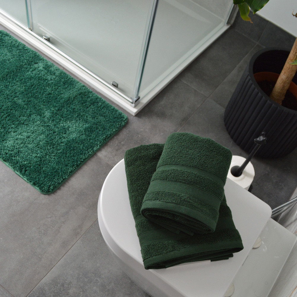 Allure Bath Fashions Luxury Zero Twist Egyptian Cotton Dark Green Hand Towel 50 x 85cm 2 Pack Image 2