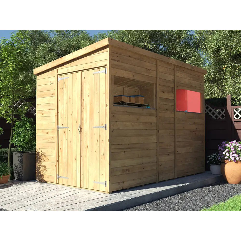 Dunster House Overlord 6 x 10ft Modular Brown Pent Garden Shed Image 3