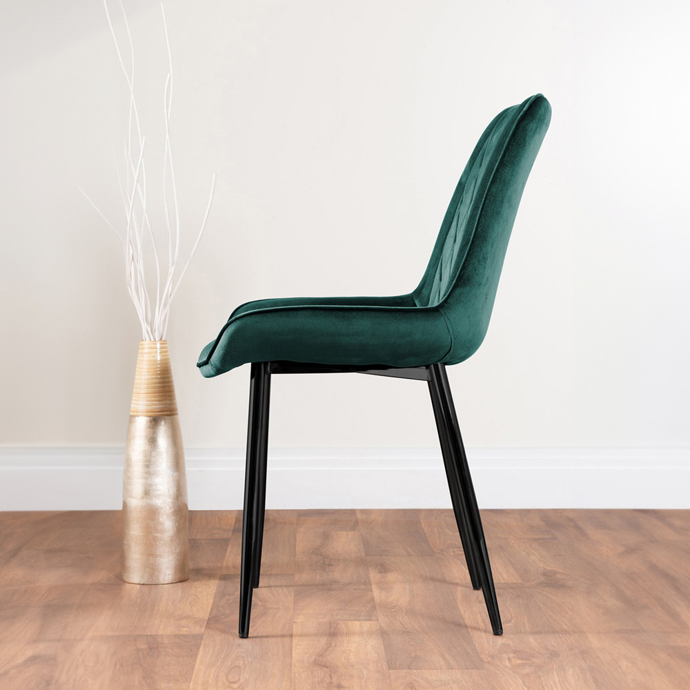 Furniturebox Solo Cesano 4 Seater Dining Set Brown Green and Black Image 4