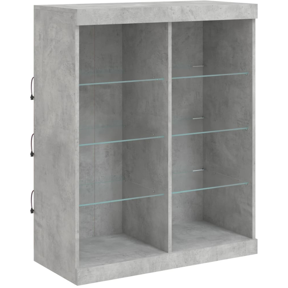 vidaXL 8 Shelf Concrete Grey Wooden Sideboard with LED Lights Image 2